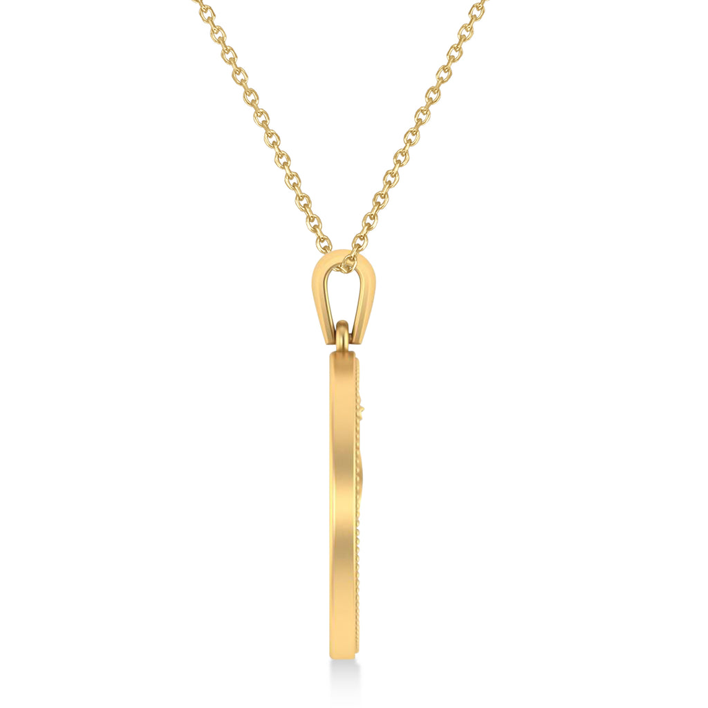 Dragon Charm Pendant Necklace 14K Yellow Gold