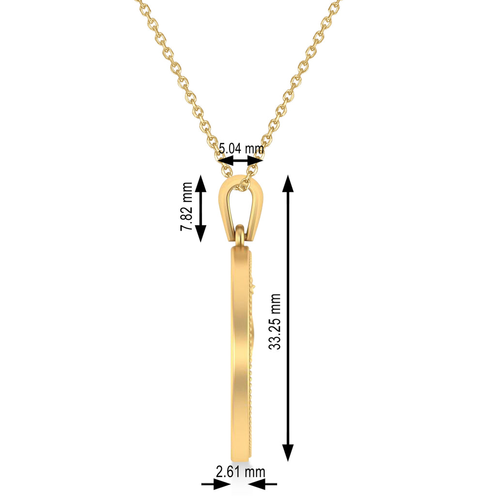 Dragon Charm Pendant Necklace 14K Yellow Gold