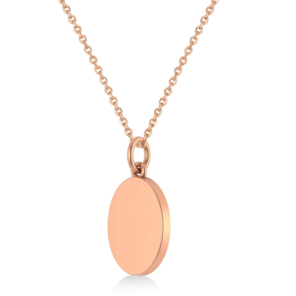 Bowling Disc Charm Men's Pendant Necklace 14K Rose Gold