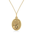 Bowling Disc Charm Men's Pendant Necklace 14K Yellow Gold