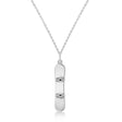 Snowboard with Boots Charm Pendant Necklace 14K White Gold