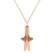 Skis with Boots Charm Pendant Necklace 14K Rose Gold