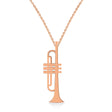 Trumpet Music Pendant Necklace 14K Rose Gold