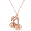 Cherries Charm Pendant Necklace 14K Rose Gold