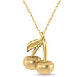 Cherries Charm Pendant Necklace 14K Yellow Gold