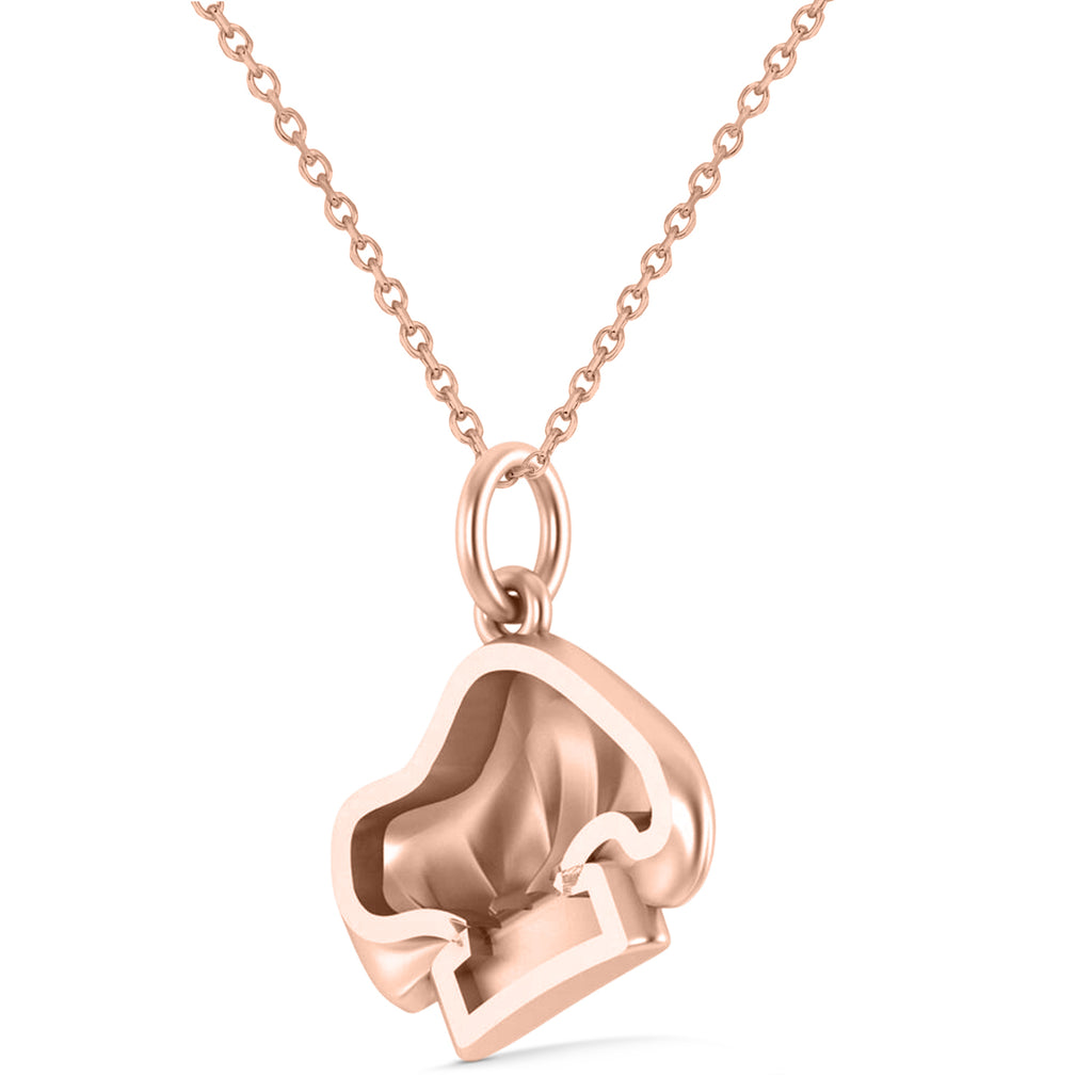 Chef's Hat Charm Pendant Necklace 14K Rose Gold