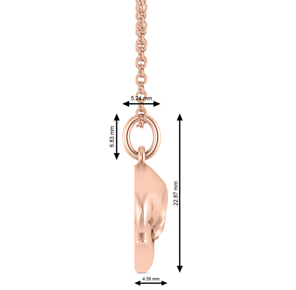 Chef's Hat Charm Pendant Necklace 14K Rose Gold
