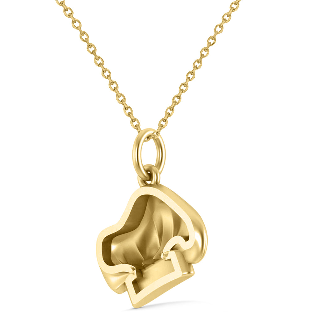 Chef's Hat Charm Pendant Necklace 14K Yellow Gold