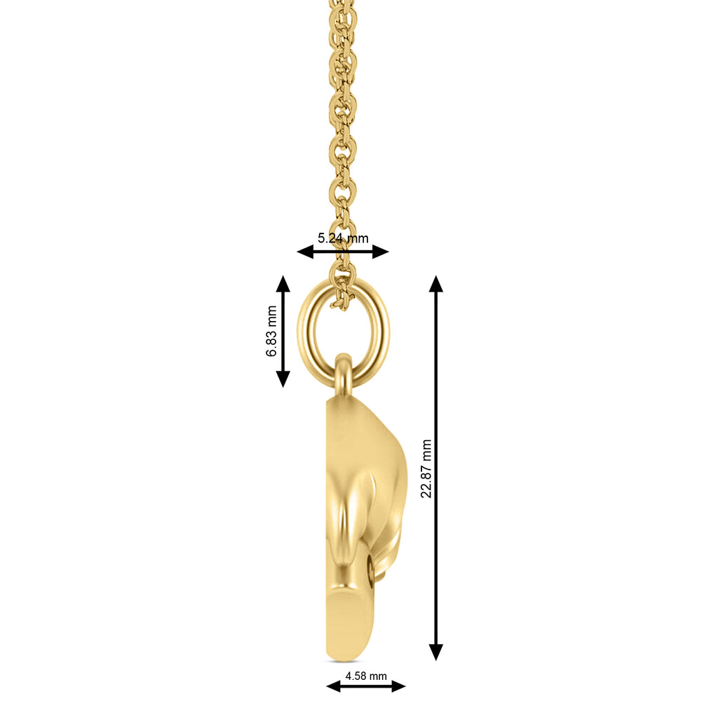 Chef's Hat Charm Pendant Necklace 14K Yellow Gold