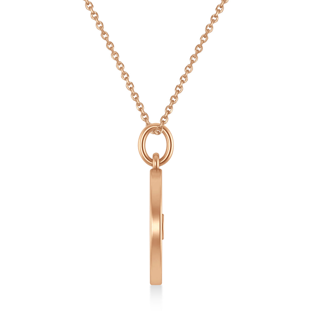 Weight Plate Charm Men's Pendant Necklace 14K Rose Gold