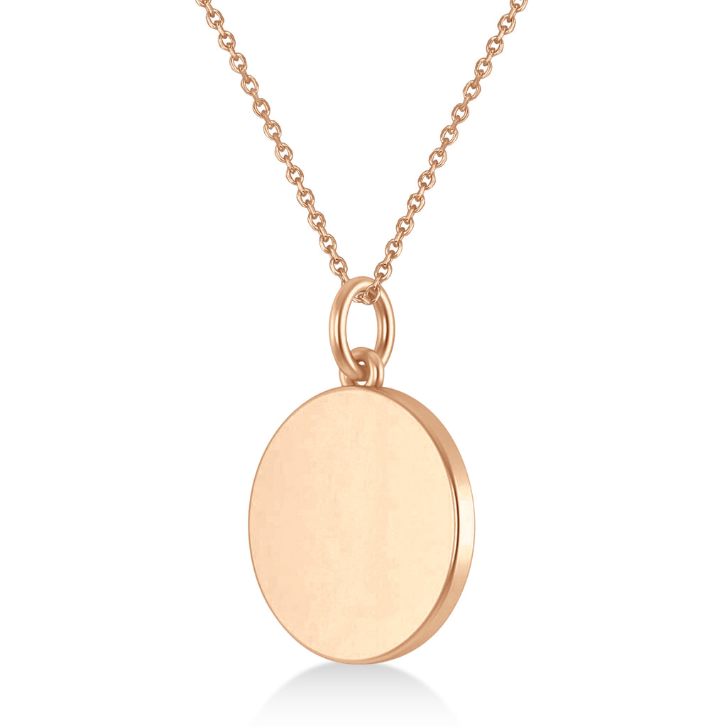 Weight Plate Charm Men's Pendant Necklace 14K Rose Gold