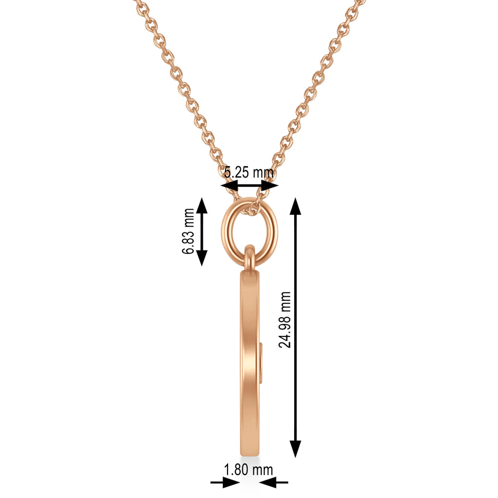 Weight Plate Charm Men's Pendant Necklace 14K Rose Gold