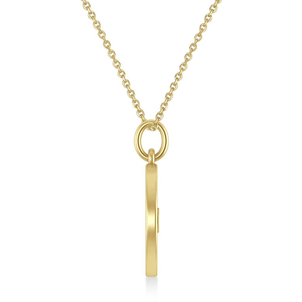 Weight Plate Charm Men's Pendant Necklace 14K Yellow Gold