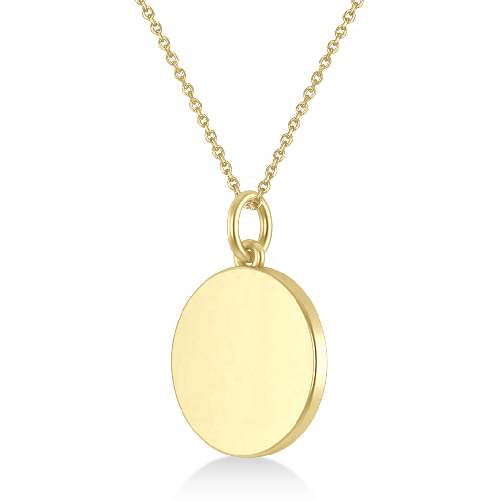 Weight Plate Charm Men's Pendant Necklace 14K Yellow Gold
