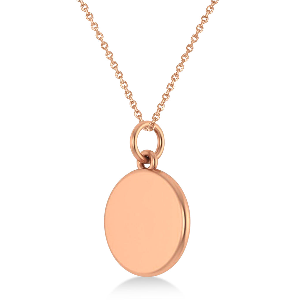 Dumbbell Disc Charm Men's Pendant Necklace 14K Rose Gold