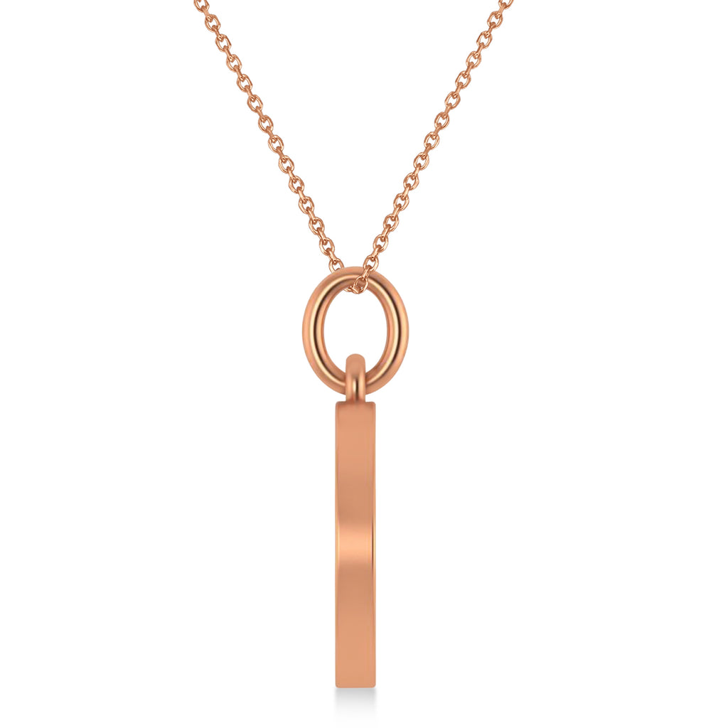 Peace Symbol Charm Pendant Necklace 14K Rose Gold