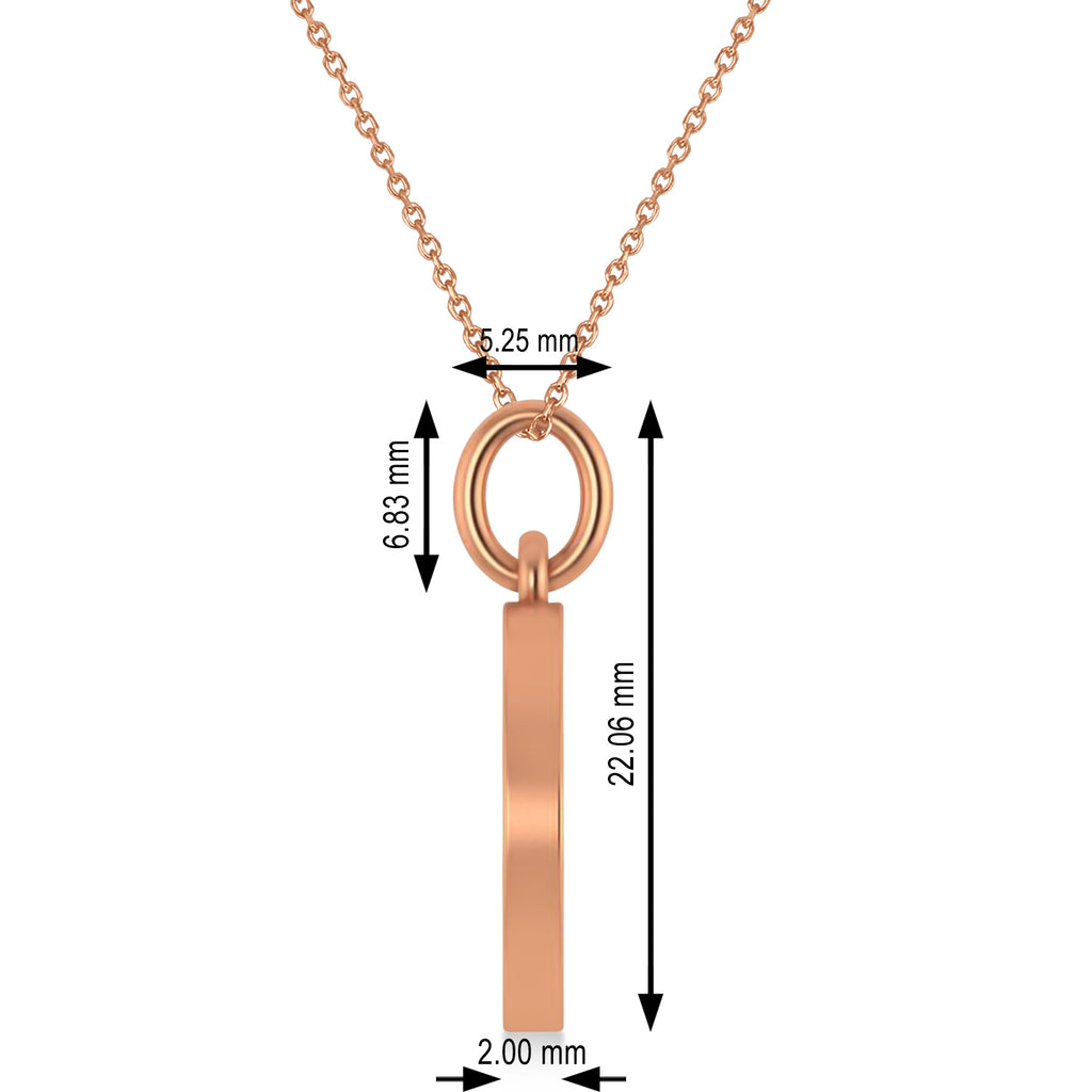 Peace Symbol Charm Pendant Necklace 14K Rose Gold