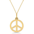 Peace Symbol Charm Pendant Necklace 14K Yellow  Gold