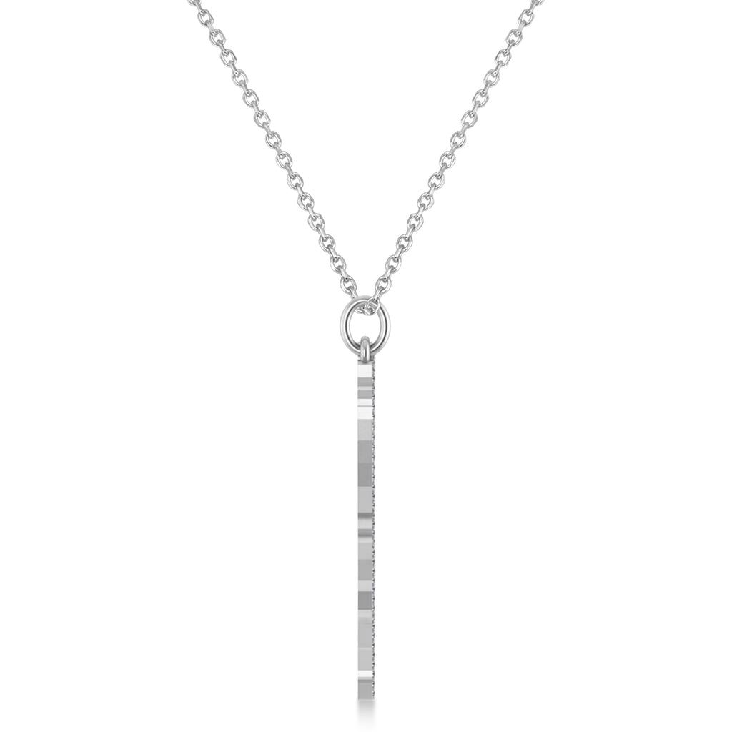 Diamond Accented Israel Map Pendant Necklace in Sterling Silver (0.37ct)