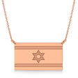 Israel Flag Pendant Necklace 14K Rose Gold