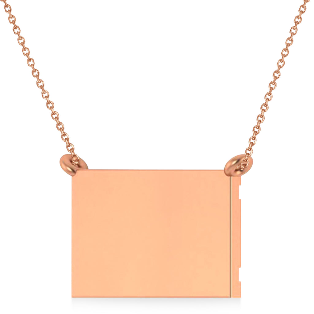 Israel Flag Pendant Necklace 14K Rose Gold
