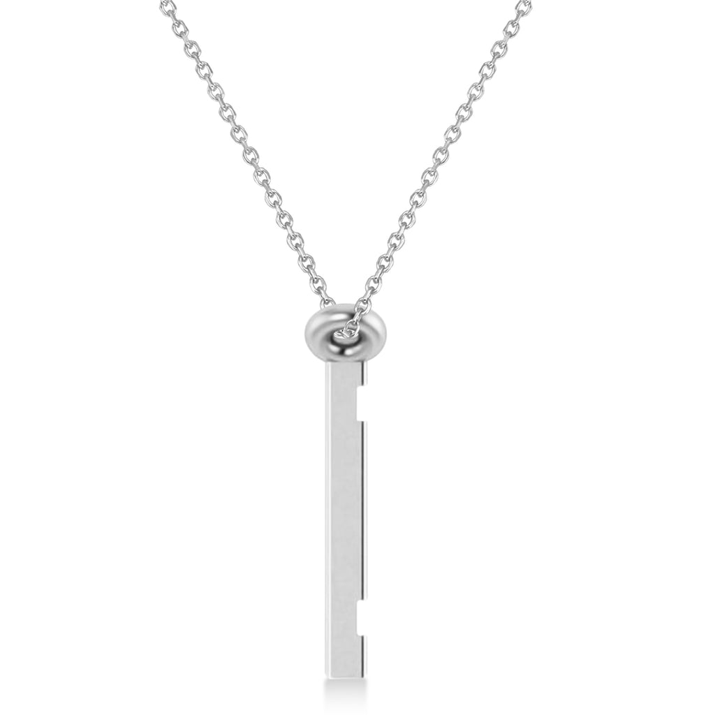Israel Flag Pendant Necklace 14K White Gold