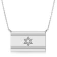 Israel Flag Pendant Necklace 14K White Gold
