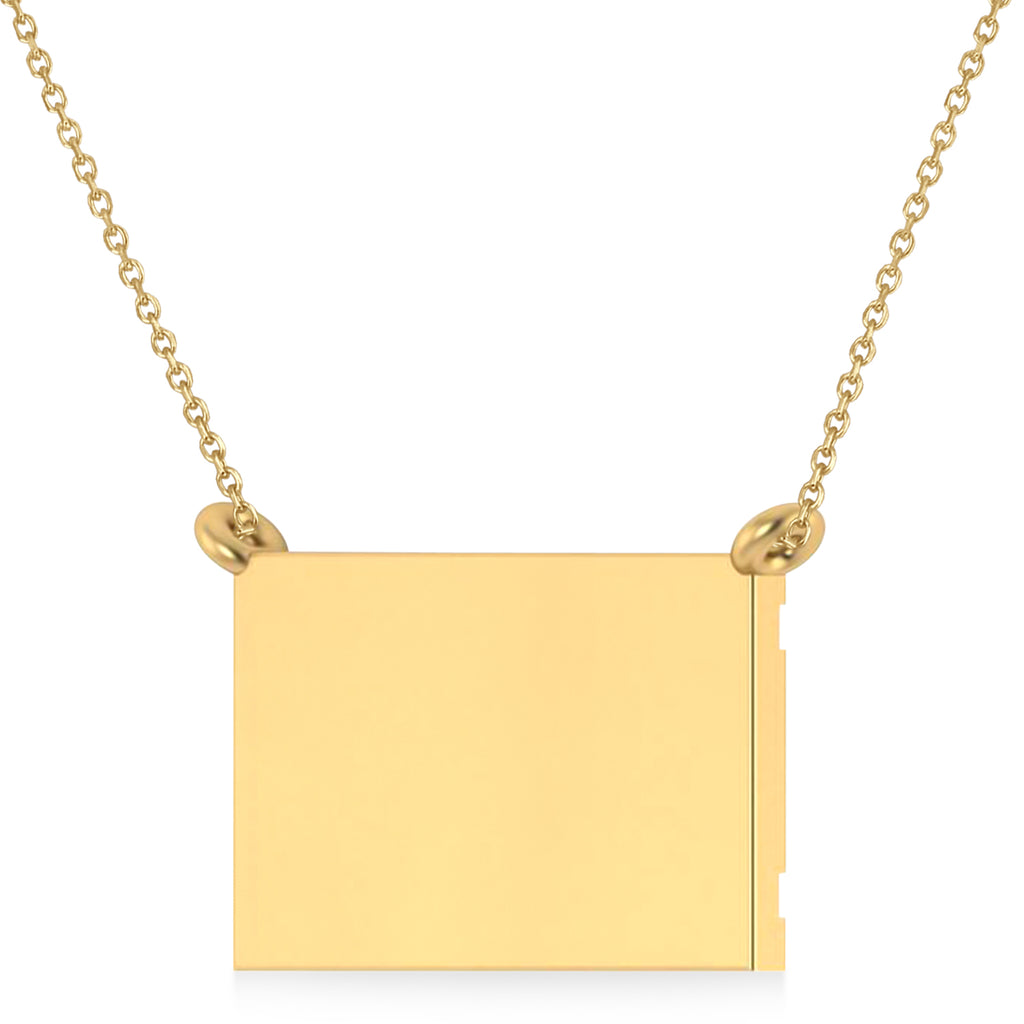 Israel Flag Pendant Necklace 14K Yellow Gold