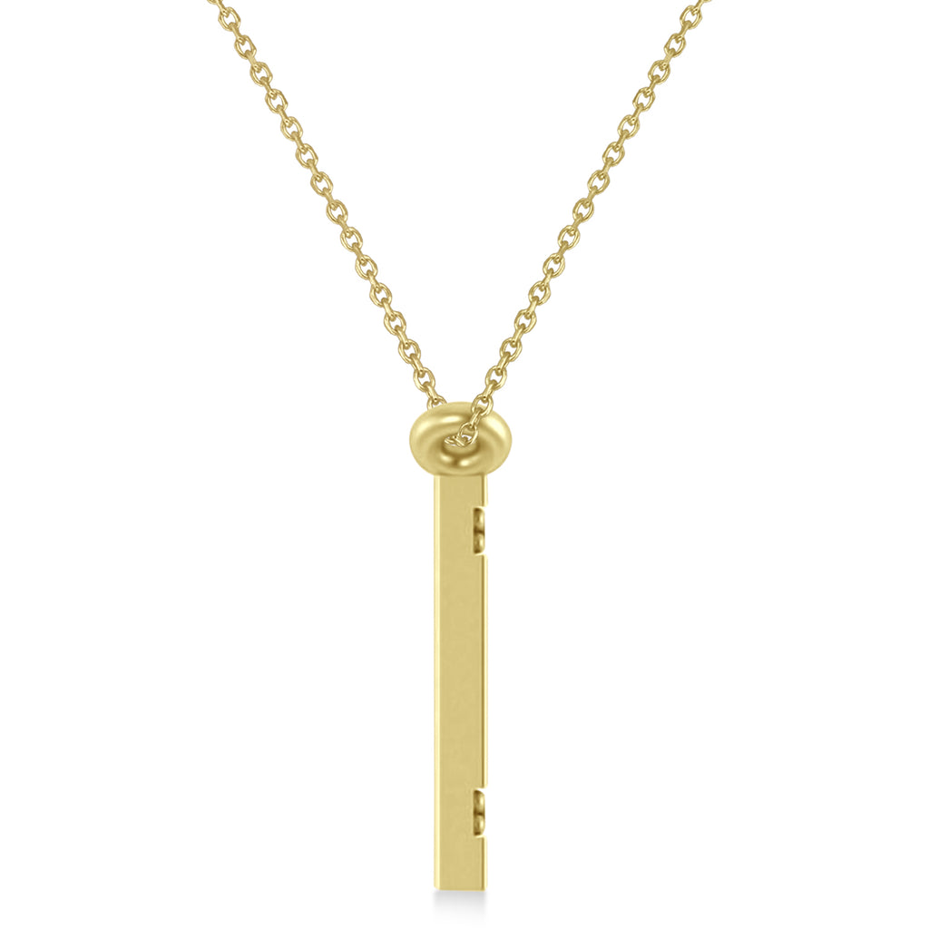 Diamond Accented Israel Flag Pendant Necklace 14K Yellow Gold (0.24ct)