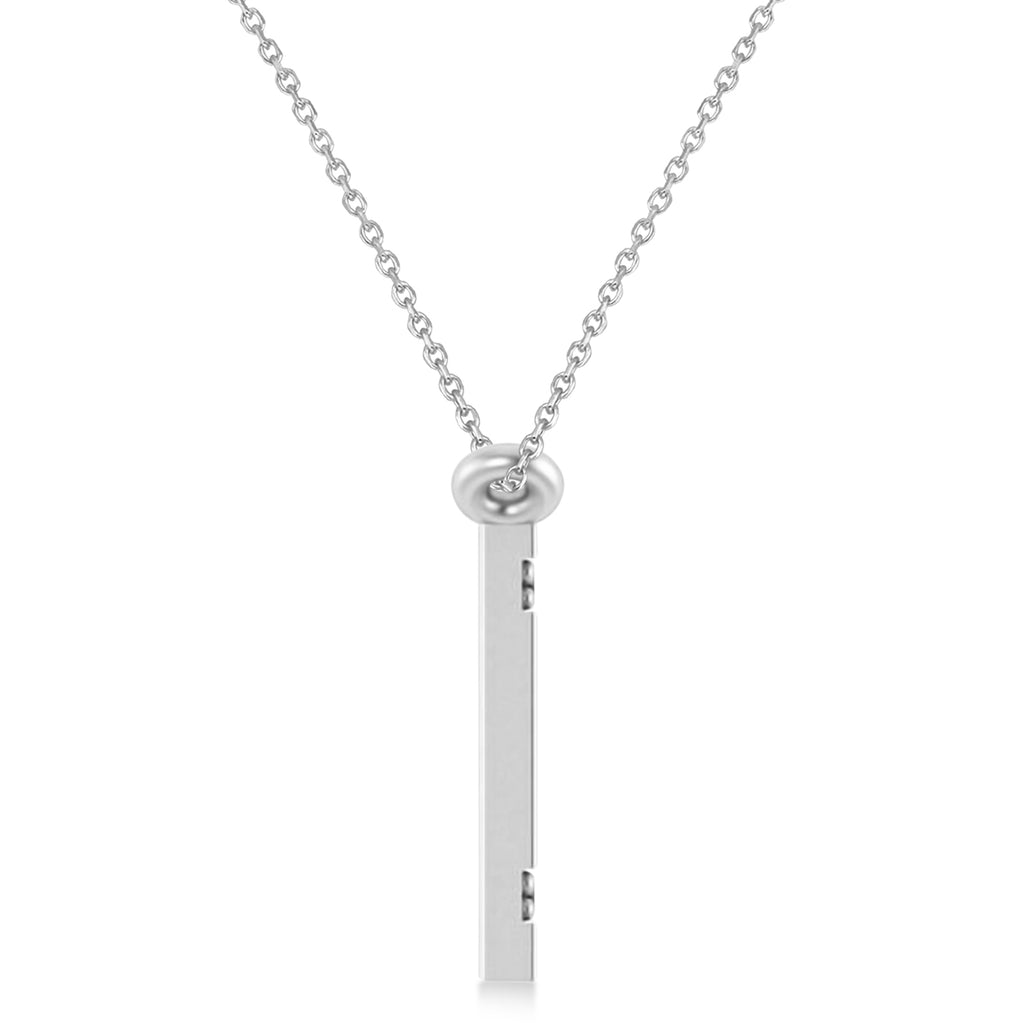 Blue Sapphire Israel Flag Pendant Necklace 14K White Gold (0.24 ct)