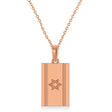 Israel Flag with Star of David Pendant Necklace 14K Rose Gold
