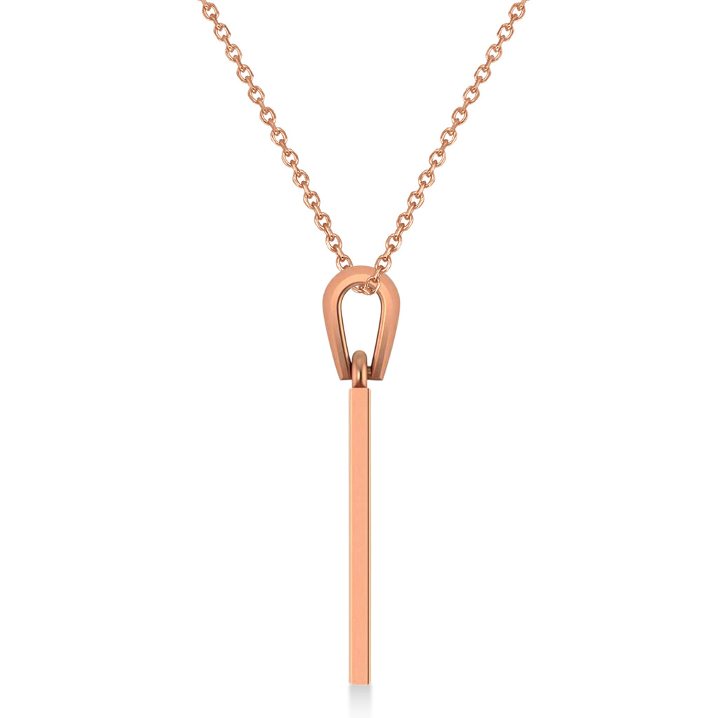 Israel Flag with Star of David Pendant Necklace 14K Rose Gold
