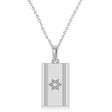 Israel Flag with Star of David Pendant Necklace 14K White Gold