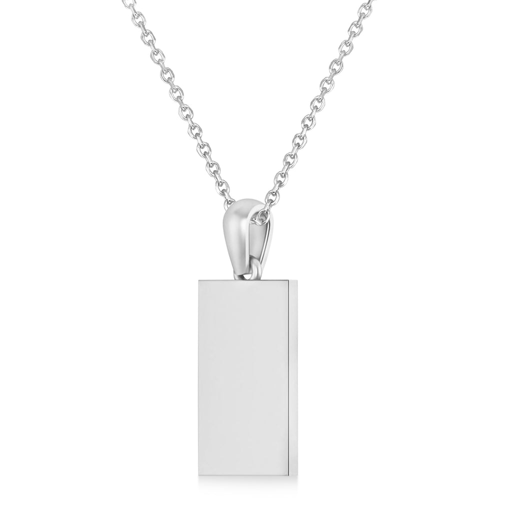 Israel Flag with Star of David Pendant Necklace 14K White Gold