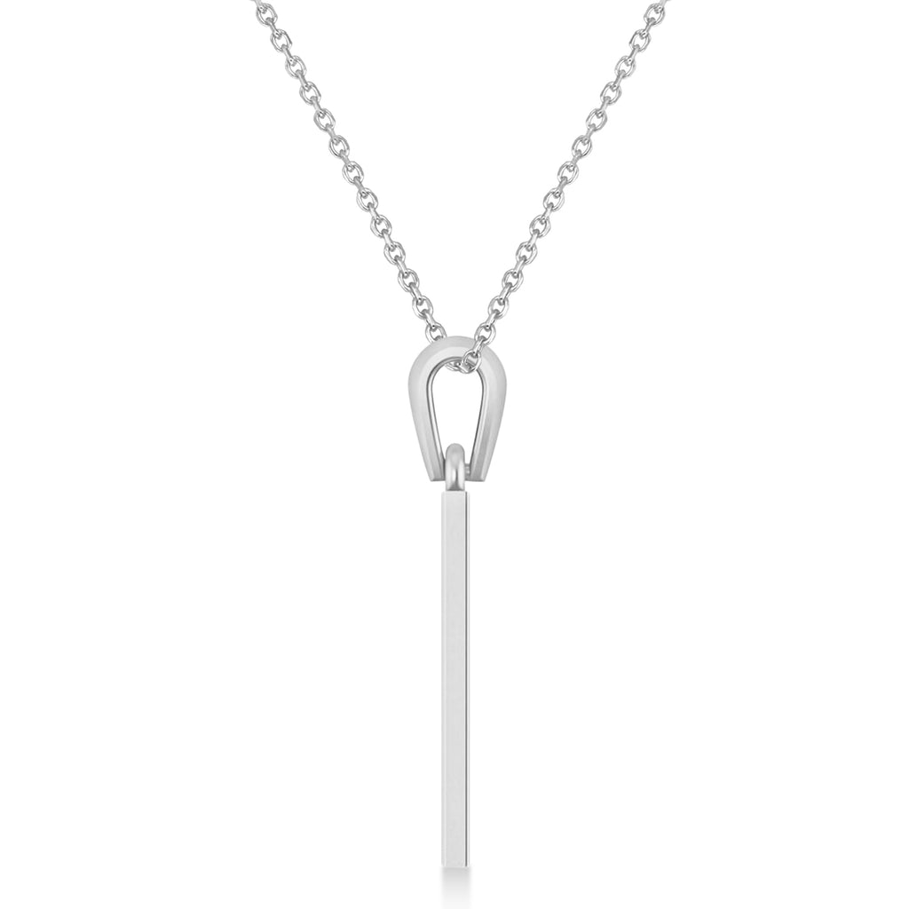 Israel Flag with Star of David Pendant Necklace 14K White Gold
