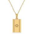Israel Flag with Star of David Pendant Necklace 14K Yellow Gold