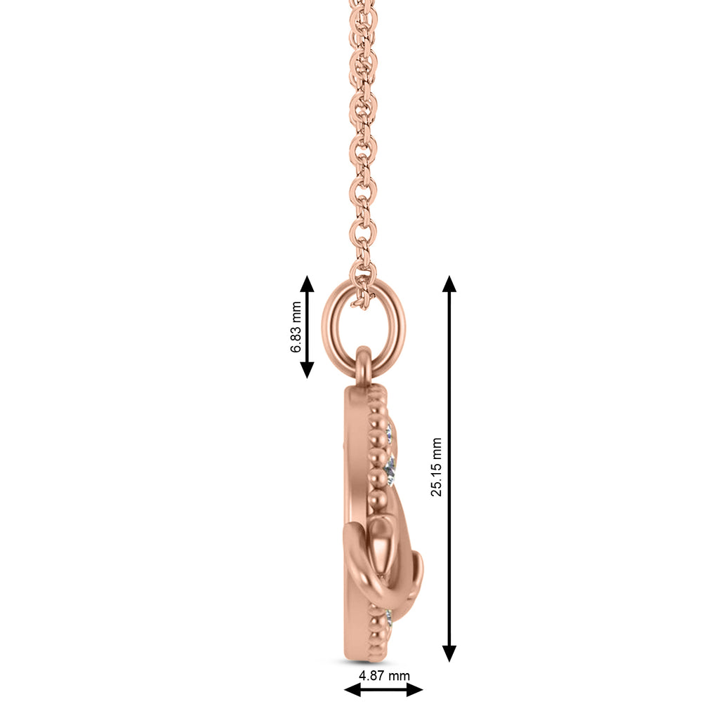 Diamond Planet & Stars Beaded Pendant Necklace 14K Rose Gold (0.25ct)