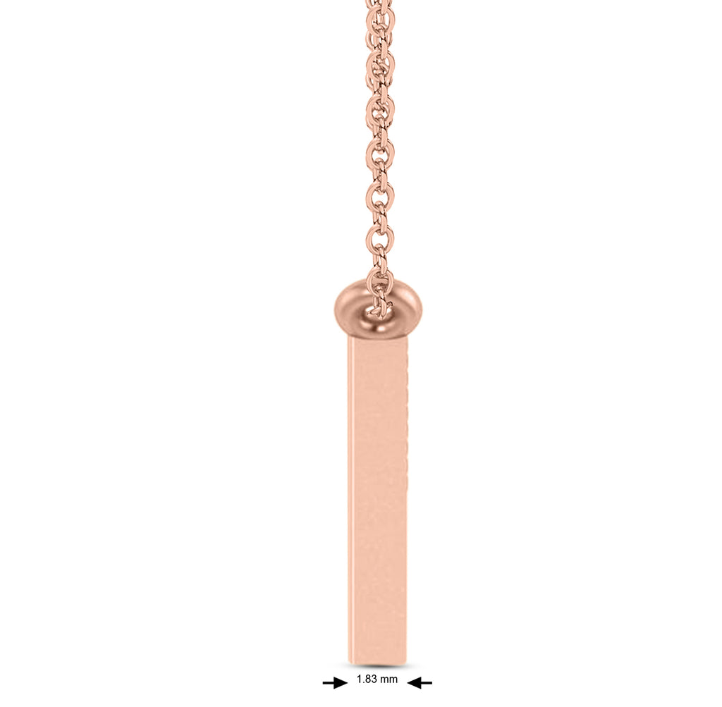 USA Flag Patriotic Pendant Necklace 14K Rose Gold
