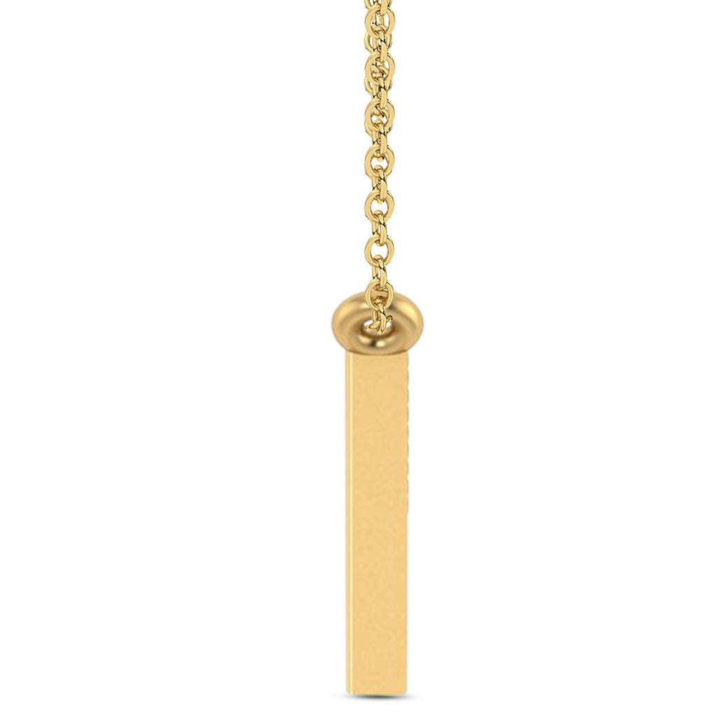 USA Flag Patriotic Pendant Necklace 14K Yellow Gold