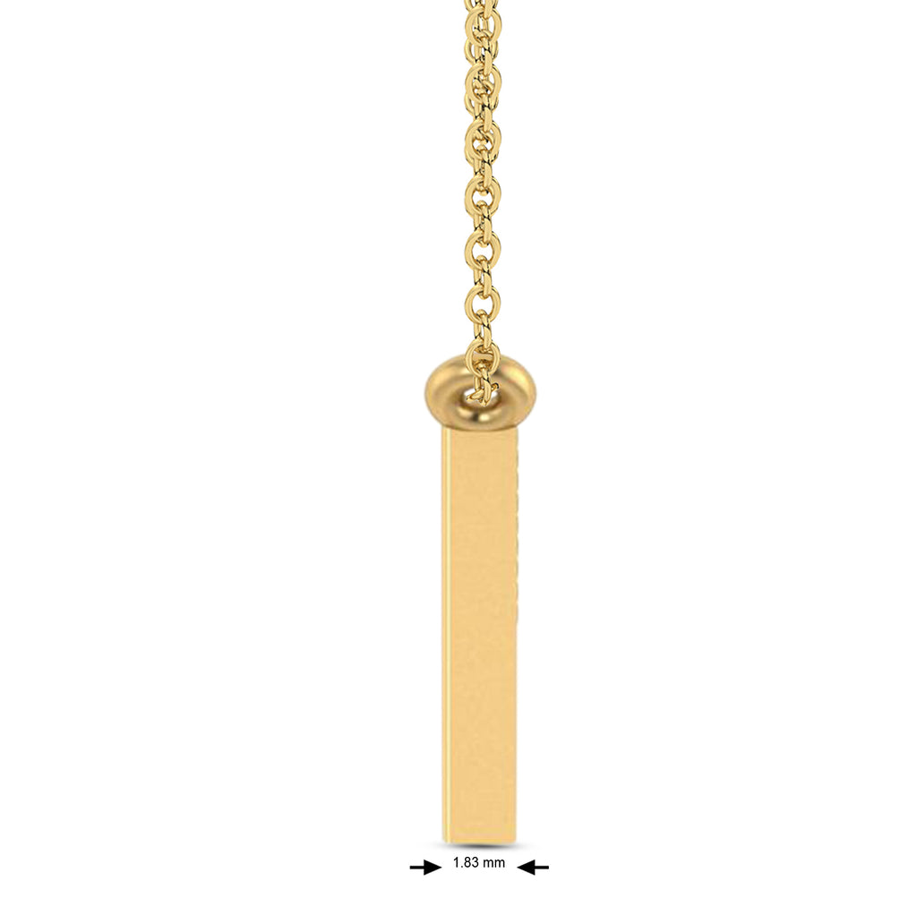 USA Flag Patriotic Pendant Necklace 14K Yellow Gold