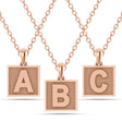 Personalized Initial Letter Pendant Necklace 14K Rose Gold