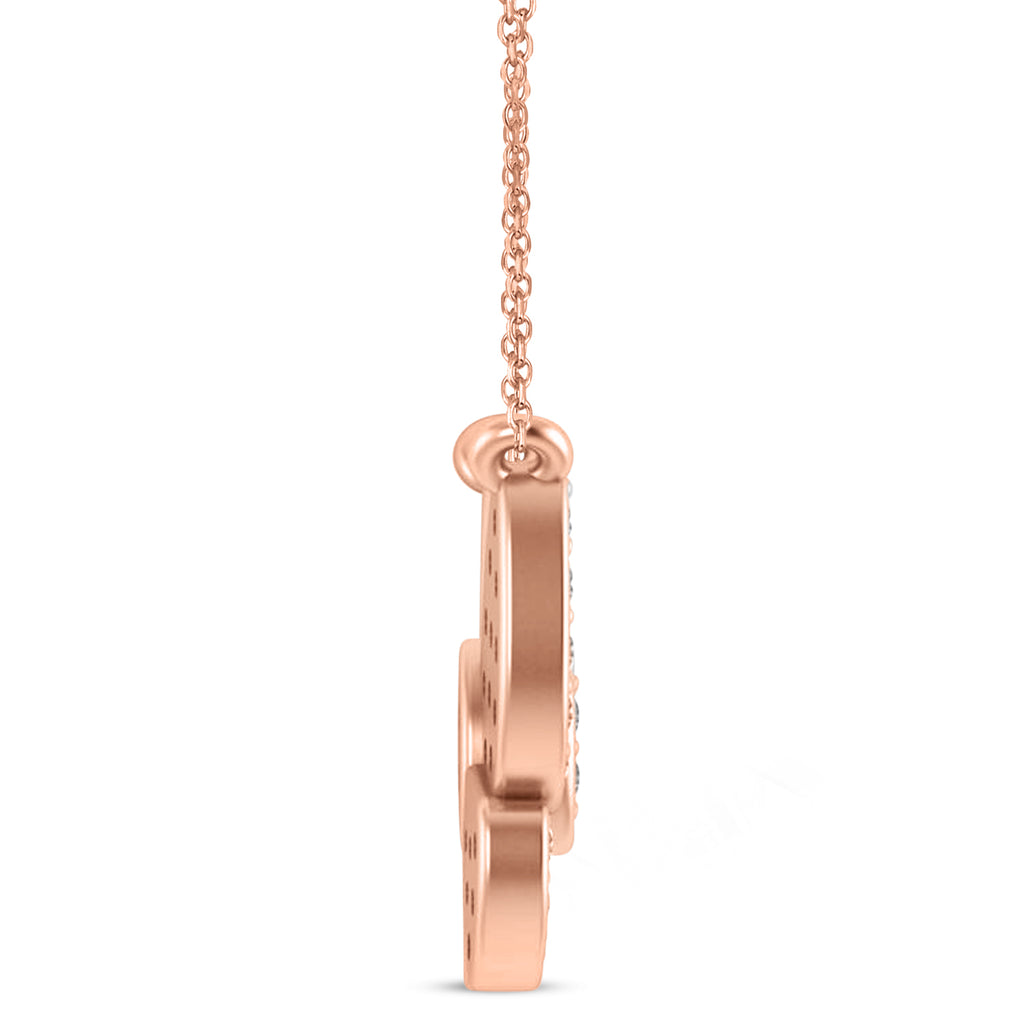 Lab Diamond Butterfly Charm Pendant Necklace 14K Rose Gold (0.51ct)