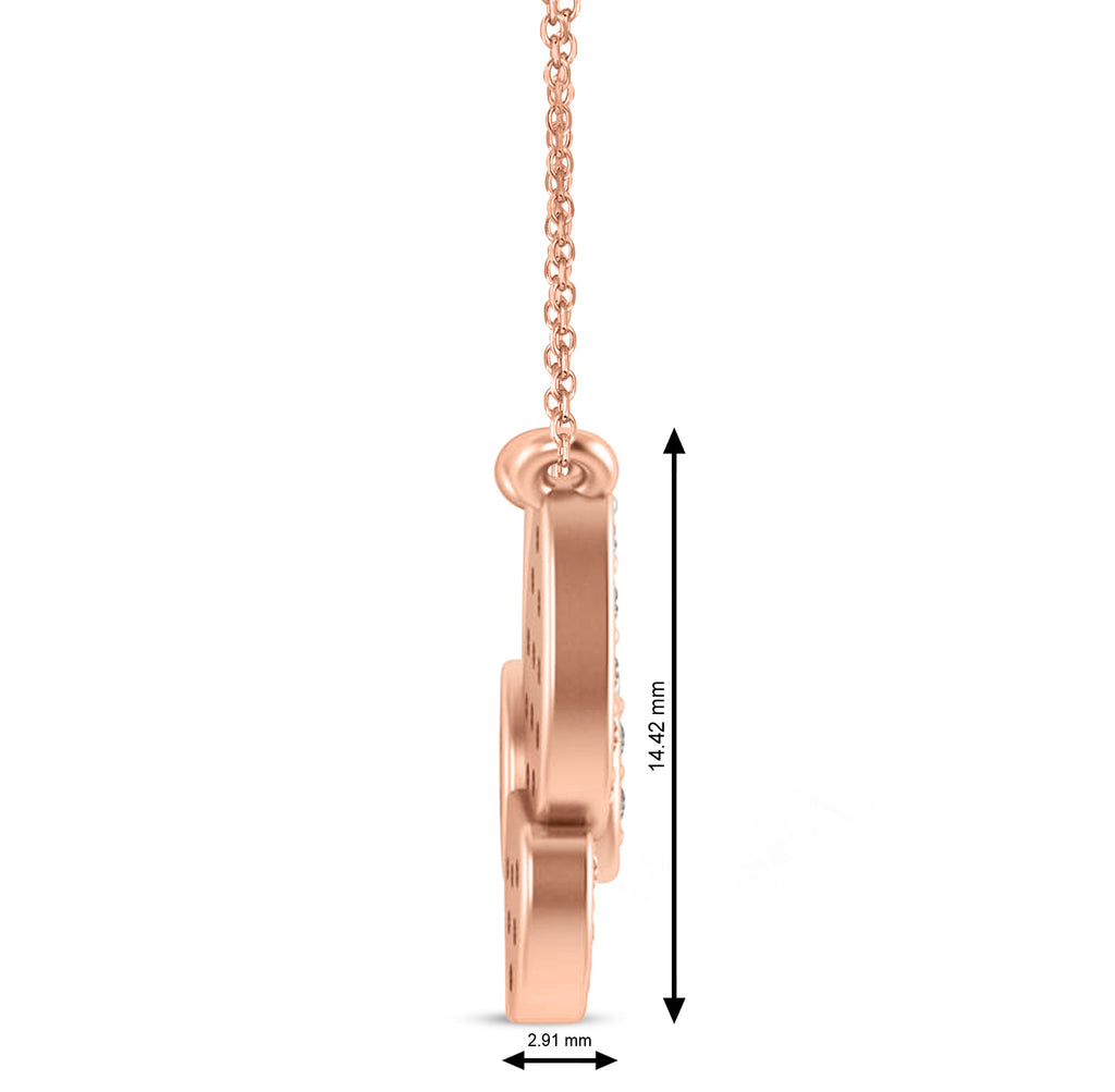Lab Diamond Butterfly Charm Pendant Necklace 14K Rose Gold (0.51ct)