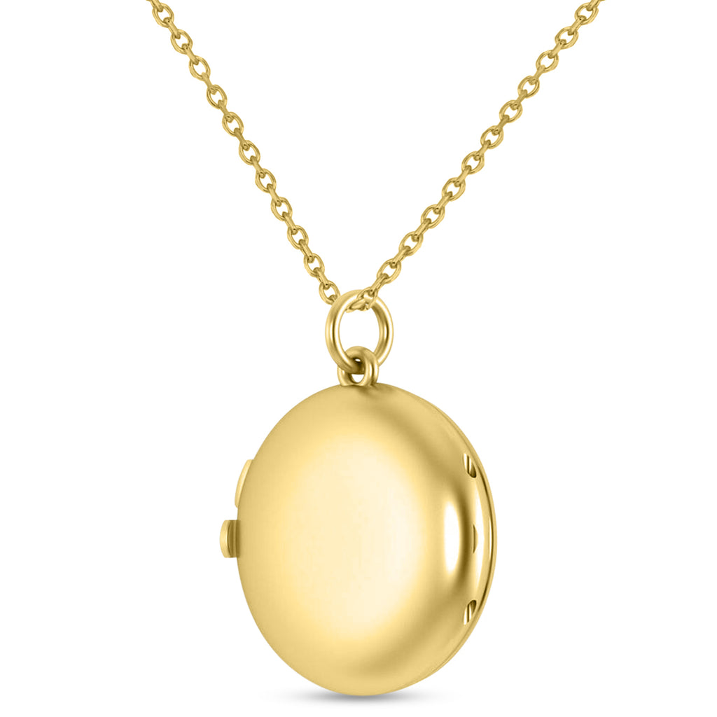 Earth's Geography Charm Locket Pendant Necklace 14K Yellow Gold