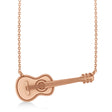 Guitar Charm Pendant Necklace Medium 14K Rose Gold