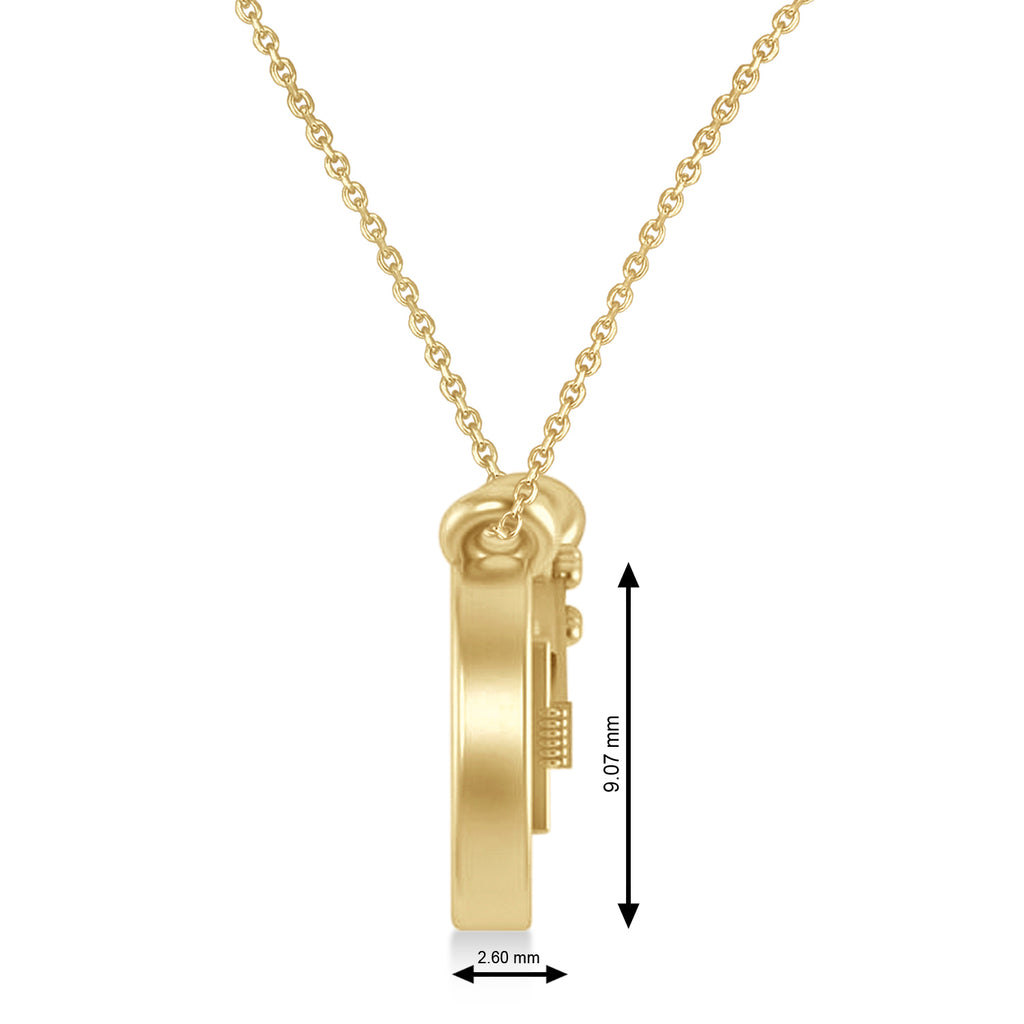 Guitar Charm Pendant Necklace Medium 14K Yellow Gold