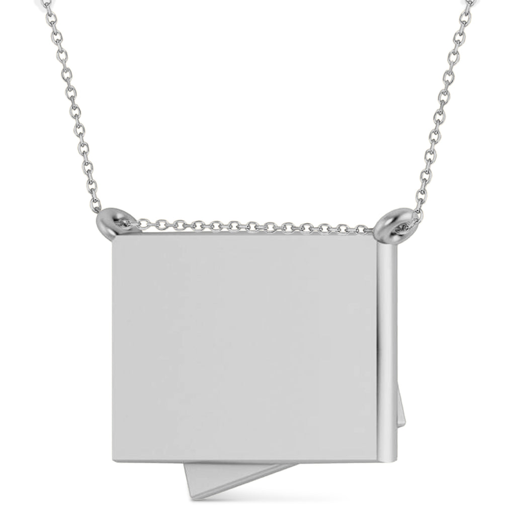 I Love You Envelope Pendant Necklace 14K White Gold