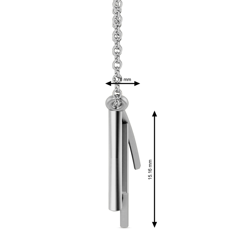 I Love You Envelope Pendant Necklace 14K White Gold