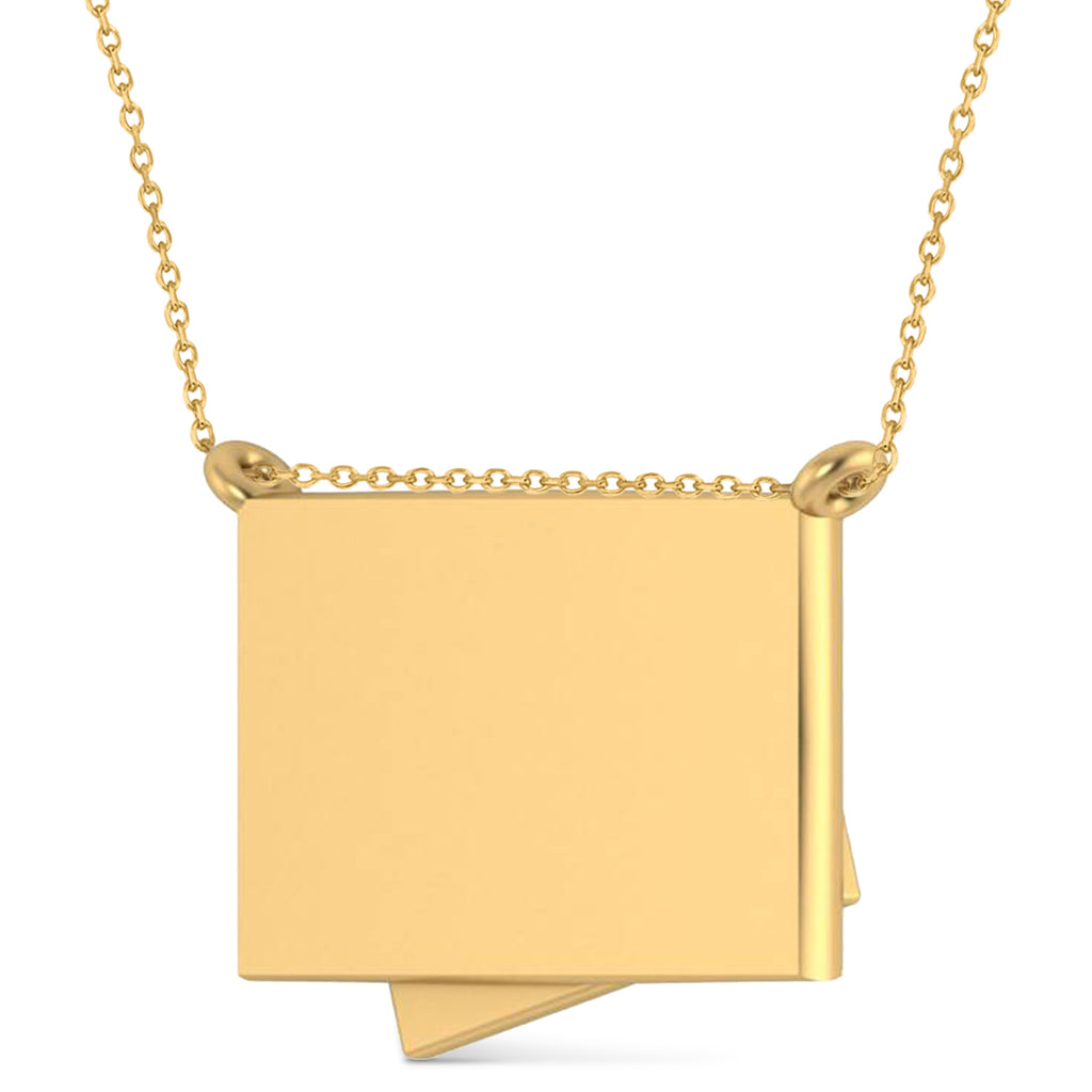 I Love You Envelope Pendant Necklace 14K Yellow Gold