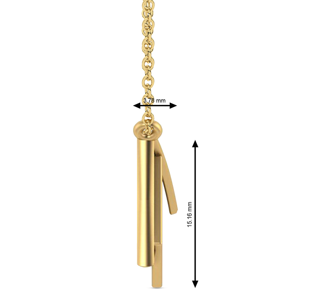 I Love You Envelope Pendant Necklace 14K Yellow Gold